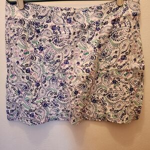 Croft & Barrow White Paisley Skort Size Xl
